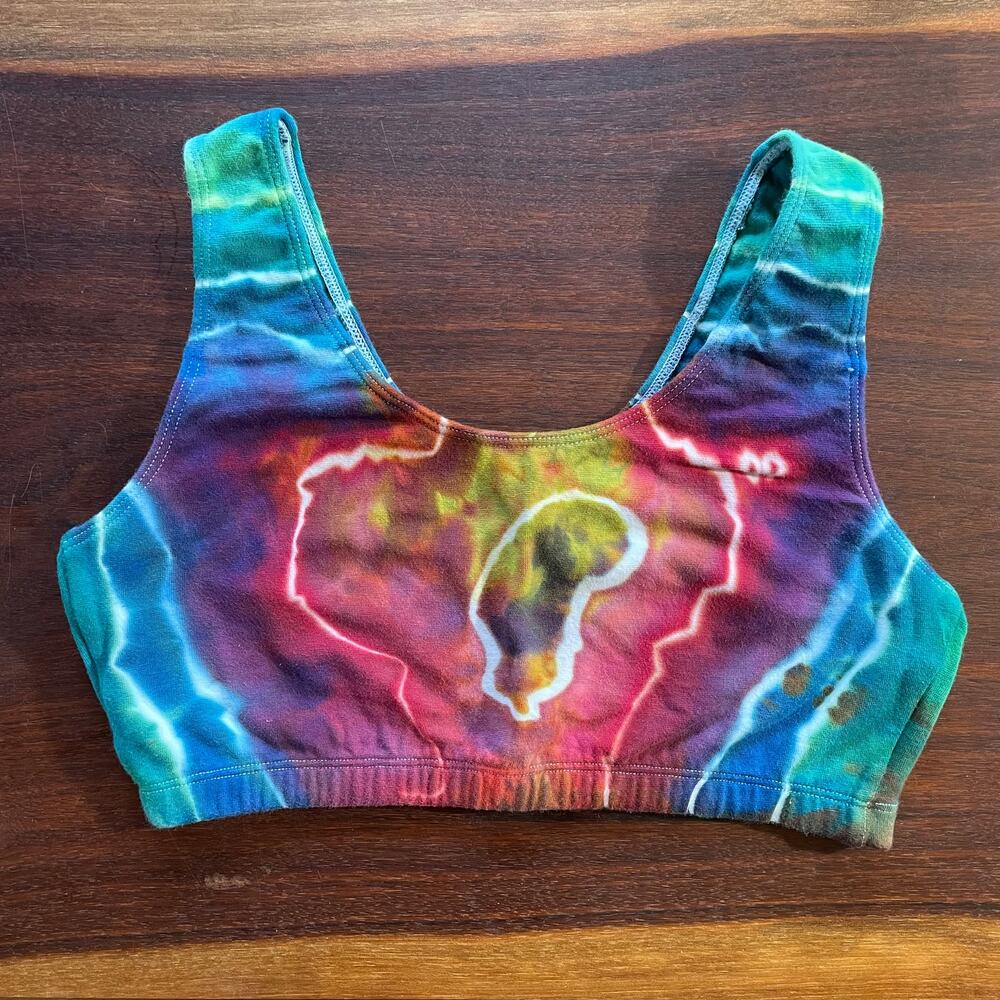 Ice Dyed Sports Bra - Tie Dye Bralette - Hand-dyed - Gym Yoga Run Size 34/Small